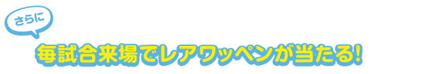 さらに毎試合来場でレアワッペンが当たる！